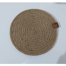 Home Decors By Özlem 6 Adet Bardak Altlığı Jüt Pamuk Hasır Sunum Mutfak Sofra Dekor El Yapımı Makine Dikişli - 14 cm