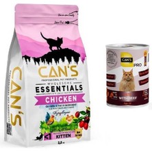 Cans Cat Kıtten Yavru Kedi Maması 2,5 kg Tavuk Etli + Konserve Hediyeli