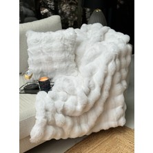 Sevara Dekor Peluş Koltuk Şalı Pofuduk Koltuk Örtüsü Bubble Koltuk Örtüsü 160 x 100 cm