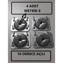 Erka Dizayn 4 Adet Metal Sehpa ve Ahşap Ayak Bağlantı Aparatı Açılı Ayak Aparatı Zigon Sehpa Masa Koltuk Puf