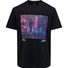 Only & Sons 22028171 Only & Sons Onslex Lıfe Reg Photoprınt Ss Tee Erkek T-Shirt Black