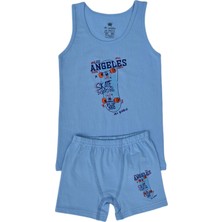 İki Yıldız Erkek Çocuk Kaykay Baskılı Atlet Boxer Takım 6048 BGL-ST03474