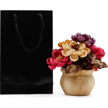 Siyah Premium Karton Çanta 17 x 27 x 7 cm 2 Adet Hediye Poşeti