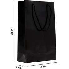Siyah Premium Karton Çanta 17 x 27 x 7 cm 2 Adet Hediye Poşeti