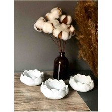 Dures Butik Dures 3'lü Dekoratif Mumluk Lotus Çiçeği Tealight Mumluk Şamdan