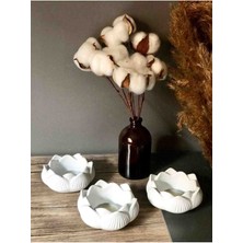 Dures Butik Dures 3'lü Dekoratif Mumluk Lotus Çiçeği Tealight Mumluk Şamdan