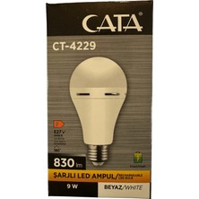Cata CT-4229 9W 6400K (Beyaz Işık) E27 Duylu Şarjlı LED Ampul (8 Adet)