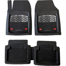 Entelux Jeep Wrangler 2004-2005 Uyumlu 3D Havuzlu Paspas Takımı (Krom-Siyah)