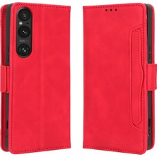 BDT Market Ile Uyumlu Sony Xperia 1 V Kredi Kartı Tutuculu Kickstand Koruyucu Cüzdan Kılıfı, Flip Folyo Kitap Pu Deri Darbeye Dayanıklı Kapak (Yurt Dışından)