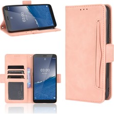 BDT Market Ile Uyumlu Nokia C3 Kredi Kartı Tutuculu Kickstand Koruyucu Cüzdan Kılıfı, Flip Folyo Kitap Pu Deri Darbeye Dayanıklı Kapak (Yurt Dışından)