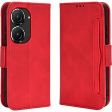 BDT Market Ile Uyumlu Asus Zenfone 9 Kredi Kartı Tutuculu Kickstand Koruyucu Cüzdan Kılıfı, Flip Folyo Kitap Pu Deri Darbeye Dayanıklı Kapak (Yurt Dışından)