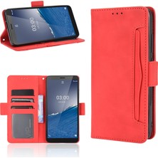 BDT Market Ile Uyumlu Nokia C3 Kredi Kartı Tutuculu Kickstand Koruyucu Cüzdan Kılıfı, Flip Folyo Kitap Pu Deri Darbeye Dayanıklı Kapak (Yurt Dışından)