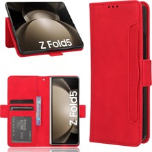 BDT Market Ile Uyumlu Samsung Galaxy Z Fold 5 Kredi Kartı Tutuculu Kickstand Koruyucu Cüzdan Kılıfı, Flip Folyo Kitap Pu Deri Darbeye Dayanıklı Kapak (Yurt Dışından)
