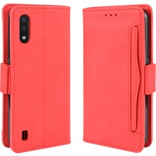 BDT Market Ile Uyumlu Samsung Galaxy A01 Kredi Kartı Tutuculu Kickstand Koruyucu Cüzdan Kılıfı, Flip Folyo Kitap Pu Deri Darbeye Dayanıklı Kapak (Yurt Dışından)