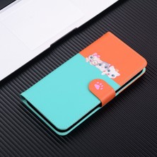 BDT Market Uyumlu Samsung Galaxy S21 Fe Sevimli Hayvan Desenli Kart Yuvalı Cüzdan Kılıfı (Yurt Dışından)