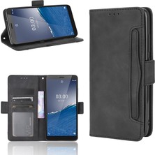 BDT Market Ile Uyumlu Nokia C3 Kredi Kartı Tutuculu Kickstand Koruyucu Cüzdan Kılıfı, Flip Folyo Kitap Pu Deri Darbeye Dayanıklı Kapak (Yurt Dışından)