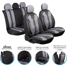 AG Store 
seat Cordoba Uyumlu Yarı Deri Oto Koltuk Kılıfı Ön/arka 5li Set (Neron) Siyah-Füme