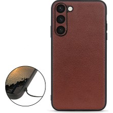 Seashell Digital Samsung Galaxy S23 Için+ Damla Koruma Koruması Anti-Çizelge Anti Dokulu Orijinal Deri Kaplamalı Tpu Koruma Koruyucu Telefon Kapak Kahverengi (Yurt Dışından)