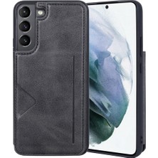 Seashell Digital Hanman Mika Serisi Samsung Galaxy S21+ 5g Pu Deri+ Tpu Telefon Kılıf Kılıf Yuvası Telefon Geri Kapak Black (Yurt Dışından)