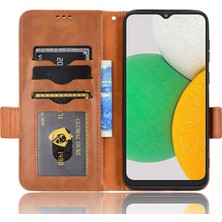 Seashell Digital Samsung Galaxy A03 Çekirdek Üçgen Deseni Için Baskılı Telefon Kılıfı Şok Geçirmez Pu Deri Cüzdan Stand Strap-Brown (Yurt Dışından)