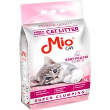 Mio Pudra Kokulu Topaklaşan Kedi Kumu İnce Taneli 5 Lt