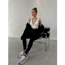 Siyah Seamless/şardonlu Tam Boy Spor Tayt