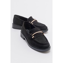 Ccway Kadın Loafer Ayakkabı SİYAH SÜET