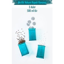Depa Akrilik Aquamarin Şeker Kahve Çay Kavanozu 500 ml (Vakum Kapak )