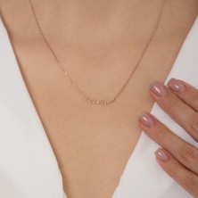 Hom Silver Jewelry 925 Ayar Gümüş Kişiye Özel Minimal Tasarımlı Kalpli Harf Kadın Kolye HSJ0103