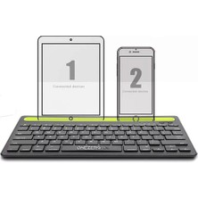 Coverzone C380 Çift Bluetooth Ince Tasarım IPad Ile Uyumlu Telefon Tablet Tutuculu Bluetooth Klavye