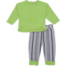 Bebelop Erkek Bebek Çocuk Gofre Kabartma Ayı 2'li Alt Üst Pantalon Takım