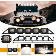 C9 Off Road 4 Ledli Gömme Beyaz 5'li Sis Lambası Uyumlu 12-24 Volt