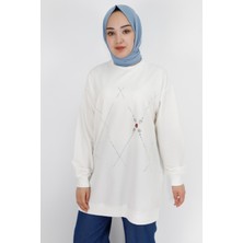 By Coolest Butik 2196 Taş Desenli 2 Iplik Sweatshirt