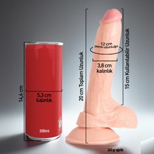 LOVEX 20CM Realistik Gerçekçi Yumuşak Dildo Vantuzlu Damarlı Testisli Yapay Penis Anal Vajinal Vibratör