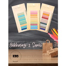 Ezoshop 3'lü Set Post-It Sticky Notes Şeffaf Renkli Yapışkan Not Kağıtları Defter Yer Imleri