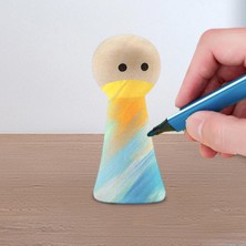 Toyra Ahşap Mandal Bebek, Dıy Yapımı Için Boyaya Yaratıcı Dekoratif Ahşap Figürler 3.4cmx1.5cm Yuvarlak (Yurt Dışından)
