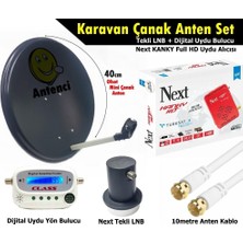 Antenci 40CM Karavan Çanak Anten Seti +Next Hd Uydu Alıcısı +Dijital Uydu Bulucu