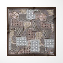 Akipek Ipek Twill Etnik Yamalar Lacivert Kadın Eşarp