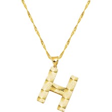 Bilezikci H Harfi 3 Boyutlu Altın Kolye