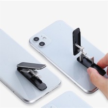 GongtuShop Gümüş Tarzı Evrensel Mini Görünmez Taşınabilir Katlanabilir Cep Telefonu Standı Alüminyum Alaşımlı Masaüstü Montaj Malzemesi Tutucu Ayarlanabilir Açı (Yurt Dışından)