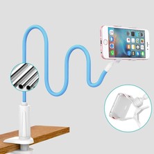 GongtuShop Beyaz 75CM Stili 360 Klip Cep Telefonu Tutucu Standı Taşınabilir Esnek Tembel Yatak Masaüstü Braketi Montaj Standı Taban Braketi Desteği 75CM (Yurt Dışından)