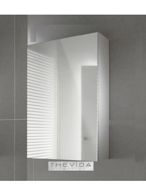 Thevida Lavabo Üstü Tek Kapaklı Banyo Dolabı,60 x 40 Aynalı Dolap