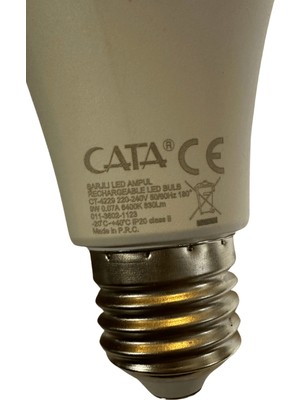 Cata CT-4229 9W 6400K (Beyaz Işık) E27 Duylu Şarjlı LED Ampul