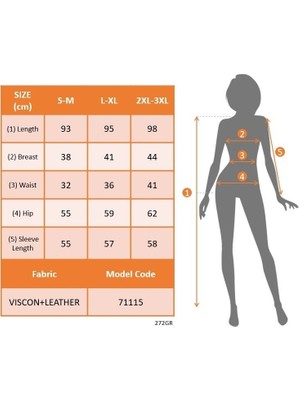 YS Innovation Kadın Uzun Kollu Üst Viskon Alt Kloş Deri Elbise