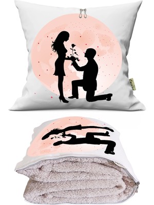 Caisya Ay Işığında Aşk Tv Battaniyeli Opsiyonel Dekoratif Araç Içi Yastık