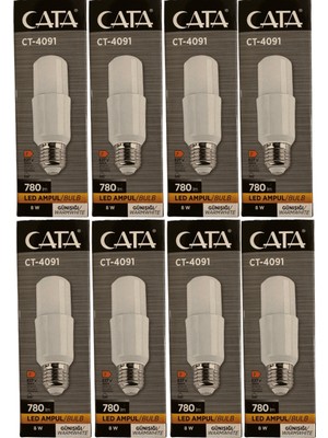 Cata CT-4091 8W 3200K (Günışığı) E27 Duylu LED Ampul (8 Adet)