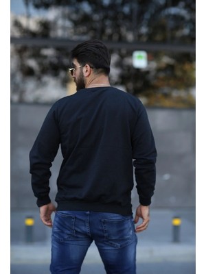 TMB Clothing Modaen Siyah Bisiklet Yaka Sweatshirt(2 Iplik-Baskısız)