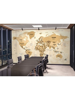 Harita Sepeti Dünya Haritası Duvar Kağıdı Ülke ve Başkentli İNGILIZCE-2765