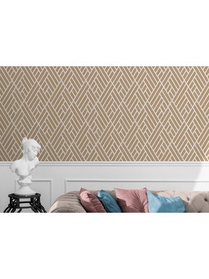 Harita Sepeti Pastel Renkli Geometrik Desenli Duvar Kağıdı-5791