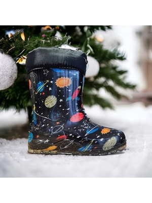 Zenege Çocuk Çizme Kar Botu Soğuk ve Su Geçirmez Içi Kürklü